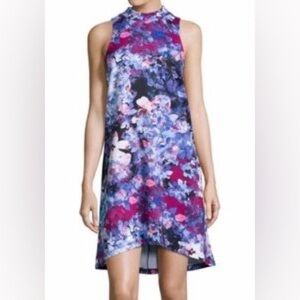 Belle & Sky Multicolor Watercolor Bohemian Retro Sleeveless Shift Dress Size M